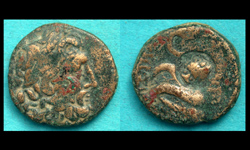 Pergamon, Mysia, Asklepios & Serpent, with Owl CM, Scarce!